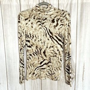 Express Animal Print Long Sleeve Top